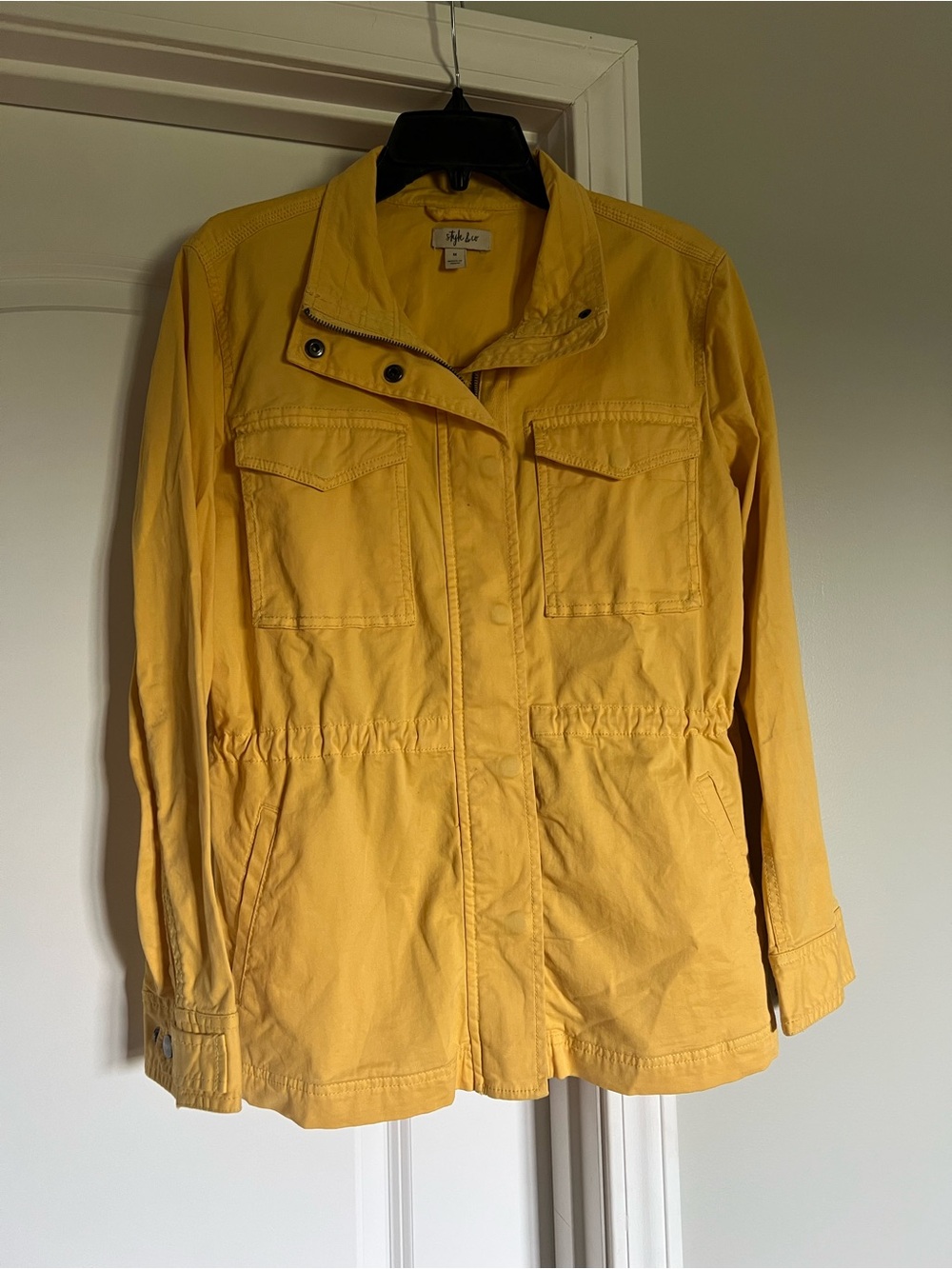 Style & Co. Yellow Cinch-Waist Utility Jacket
